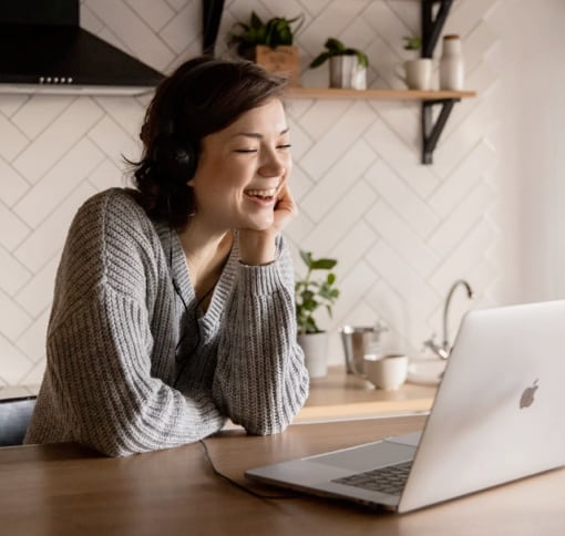 Woman in a videocall.