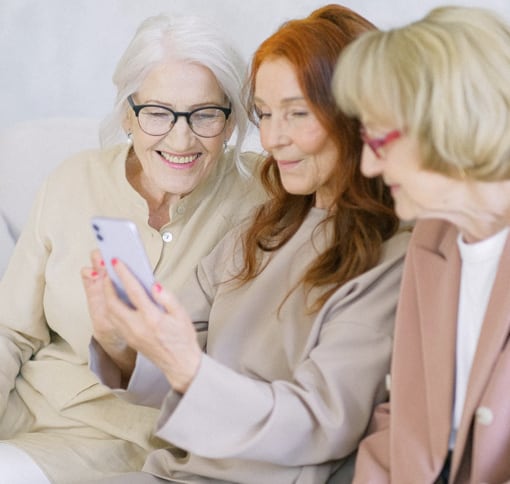 Women videochatting.