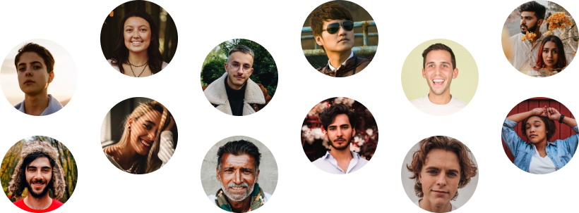 A collage of different profile pictures.